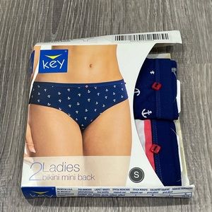 New 2 pack of Key Ladies Bikini Mini Back Nautical C5